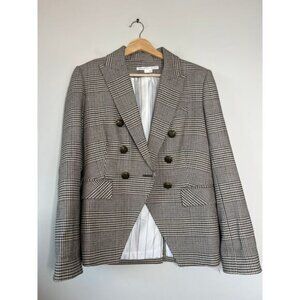 NEW Veronica Beard Houndstooth Plaid Lined Button Jacket Brown Size: 6